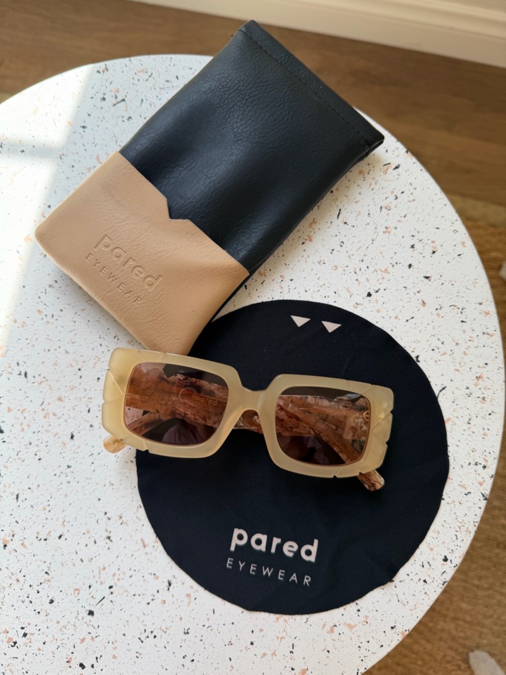 Pared Eyewear Beige Square Sunglasses